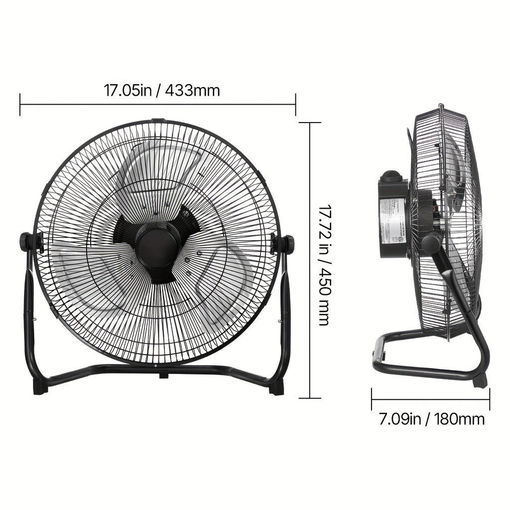 Industrial Floor Fan, Regular Grill, 14/18/20inch, 1/2 Pack, US Plug, 110V