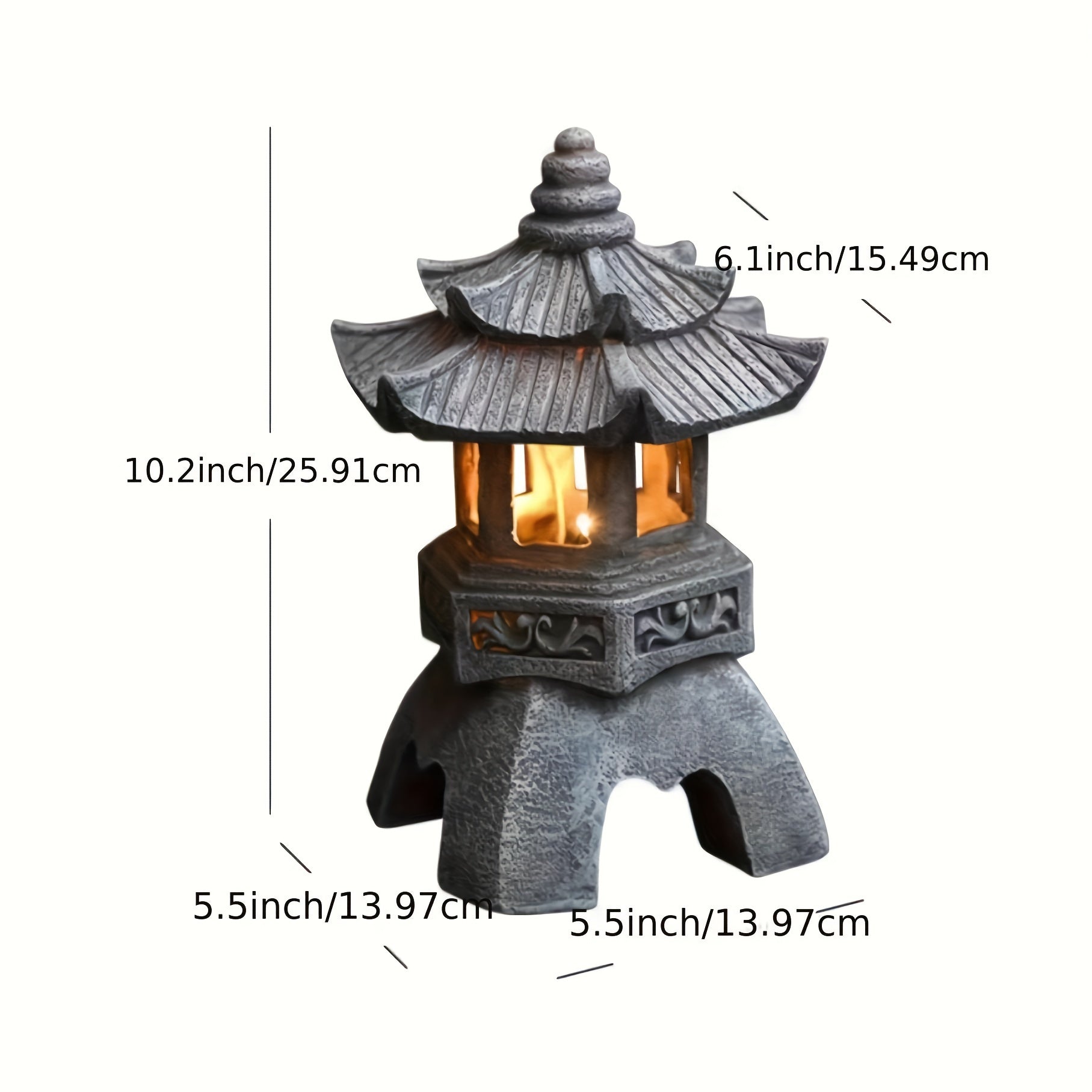 1 Piece Outdoor/Indoor Zen Decoration - Solar Pagoda Light Statue, IPX4 Adds Artistic Charm to Your Garden, Courtyard and Landscape Balcony, Perfect Courtyard Decoration Gift!