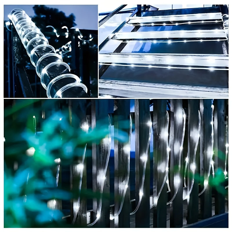 1件USB庭院透明管子串灯，遥控仙女灯条、装饰灯条，50/100/200LED，适用于室内或室外造型如圣诞树、花园植物、室内楼梯、户外围栏，DIY任何节日场景礼物装饰，8种模式开启