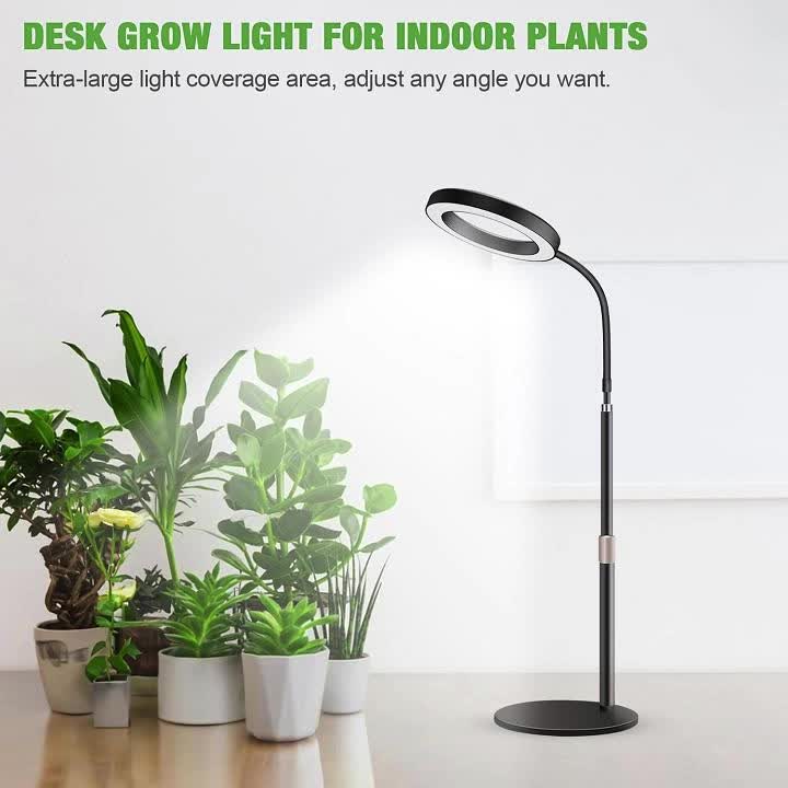 Large USB Flexible Gooseneck Plant Light, Dimmable, Wide Base, Full Spectrum, Indoor Plant Grow Lamp, Retractable Floor Standing, 3/9/12H Adjustable Timer, Full Spectrum Indoor Flower Lighting, Housewarming Gift, All-Season Plant Light
