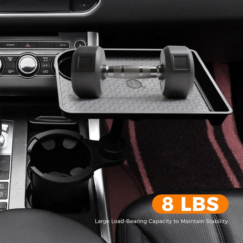 3-in-1 Car Cup Holder Expandable Tray, Detachable 360° Swivel Adjustable Base, 40lbs Load Capacity, Non-Slip Rubber Pad, No Direct Contact with Food, Dual Cup Holders, Perfect for Daily Commute / Long-Distance Driving / In-Car Dining