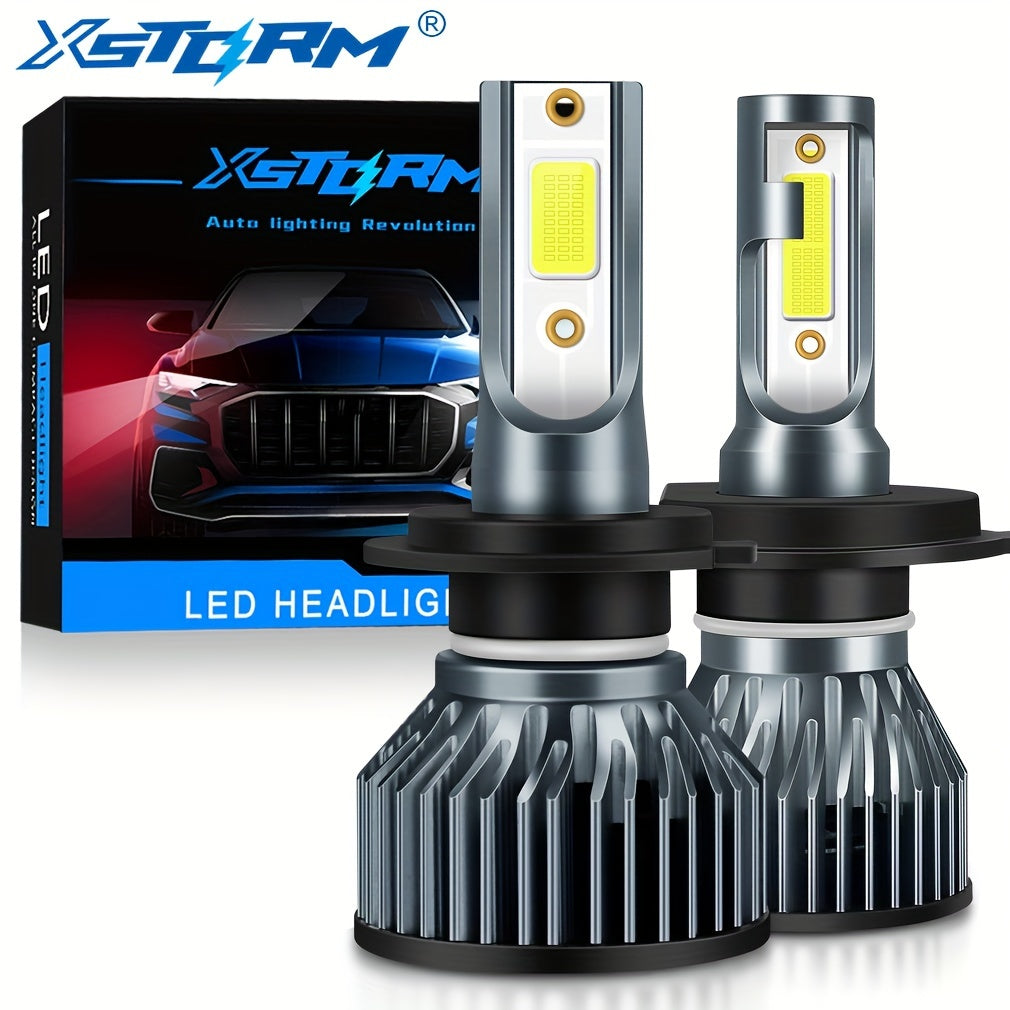 EXstorm 2-Pack 15000 Lumens H4 LED Car Bulbs H7 H8 H11 H1 9005 9006 HB3 HB4 LED Headlights Mini Car Light 12V 6000K White Light