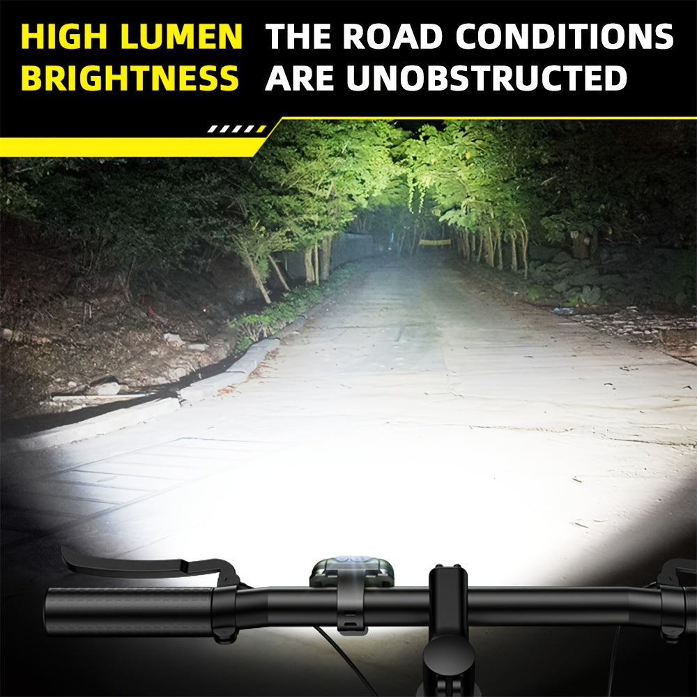 1P Philips Bike Headlight & Camping Light, Warm White Dual Light Modes, Multi-Level Dimming, Smart Motion Sensor, Wave Activated On/Off, Red & Blue Warning Light Function, Large Capacity Battery Long Endurance