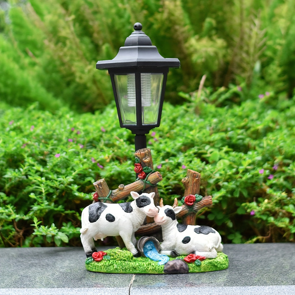OTDECOR 1-Piece Solar Two Cows Outdoor Statue Lawn Light, IPX4 Solar Cow Decorative Light, Suitable for Outdoor Courtyard Decoration, Lawn Decoration, Garden Decoration, Path Decoration