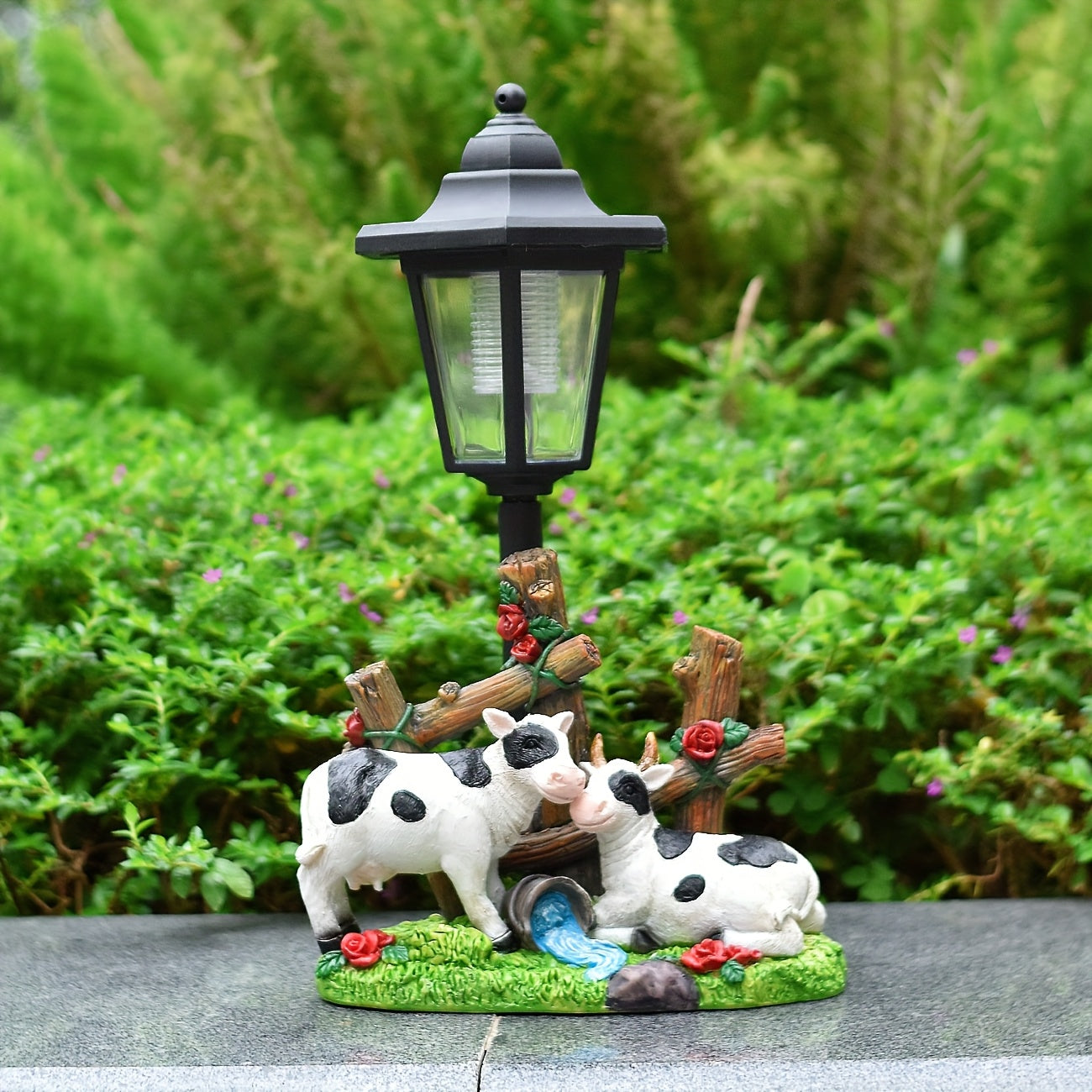 OTDECOR 1-Piece Solar Two Cows Outdoor Statue Lawn Light, IPX4 Solar Cow Decorative Light, Suitable for Outdoor Courtyard Decoration, Lawn Decoration, Garden Decoration, Path Decoration