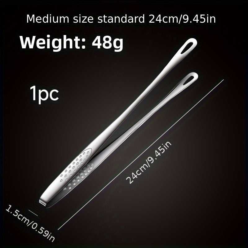 1 or 2 Pack Stainless Steel Multifunctional BBQ Tongs – Bread Tongs, Ice Tongs – For Grilling, Baking & Camping | Durable Kitchen Tool for Restaurant & Home/