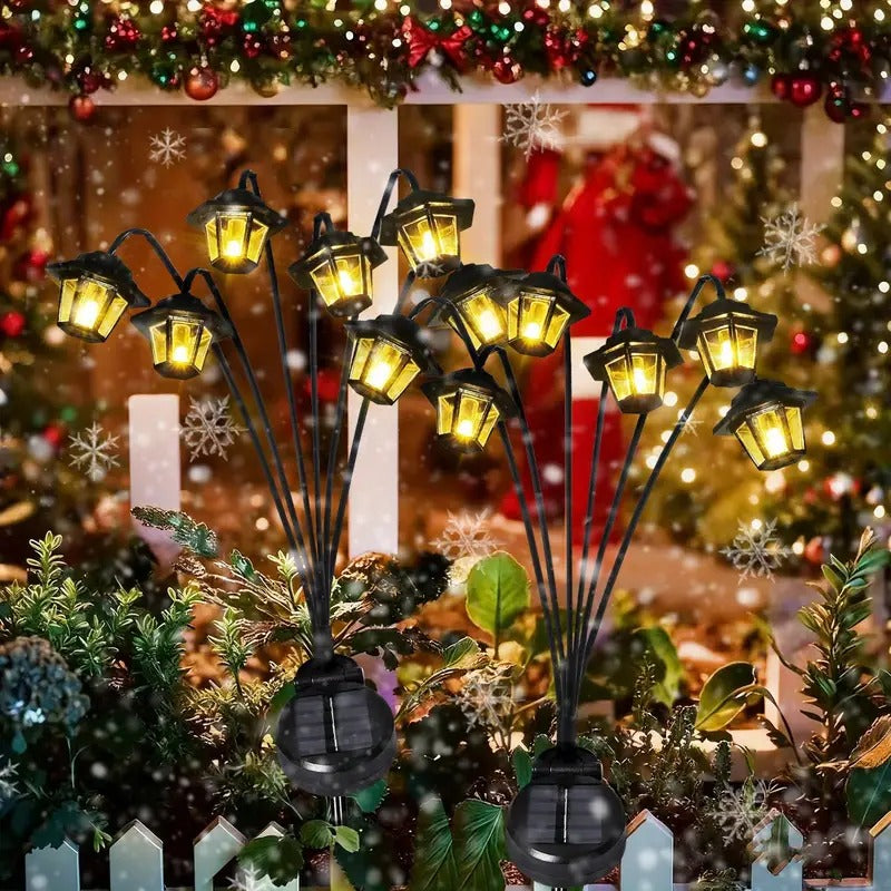 1 Vintage Outdoor Solar Light, IP65 Waterproof Rating, Features 6 Warm Light Protruding Ears, When Turned On, the Courtyard Instantly Transforms into a Romantic Garden. Battery Powered