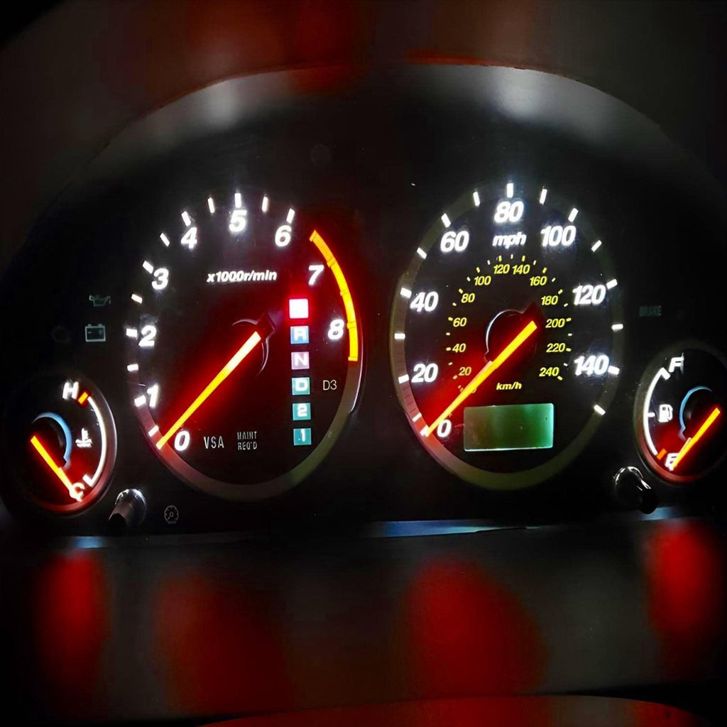 10-Pack T5 37 74 2721 PC74 PC37 LED Bulbs, 3030 Chip Super Bright 12 Volt Interior Dome Map Dashboard Indicator Gauge Panel Instrument Cluster Light, Non-Battery Type
