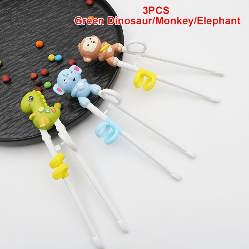 Toddler Dinosaur-Shaped Training Chopsticks - Reusable, Colorful Learning Aid