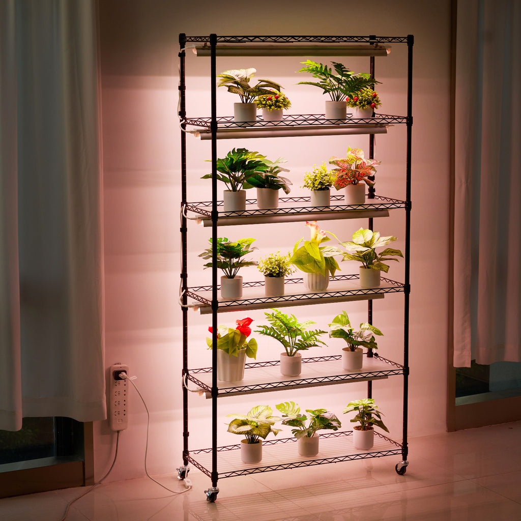 VEVOR Plant Stand with Grow Light, 6-Tier 180cm 120cm / 180cm 90cm 59.1"/70.9" Indoor Plant Grow Rack
