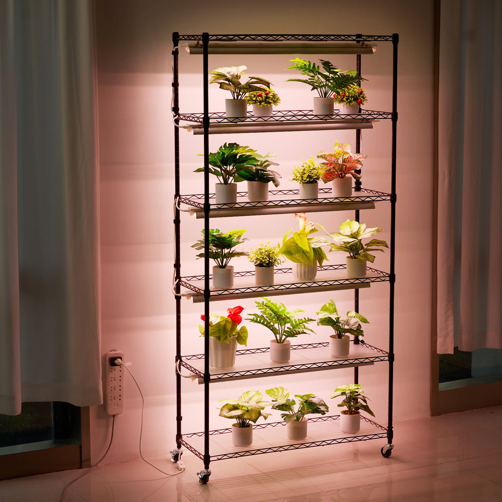 VEVOR Plant Stand with Grow Light, 6-Tier 180cm 120cm / 180cm 90cm 59.1"/70.9" Indoor Plant Grow Rack