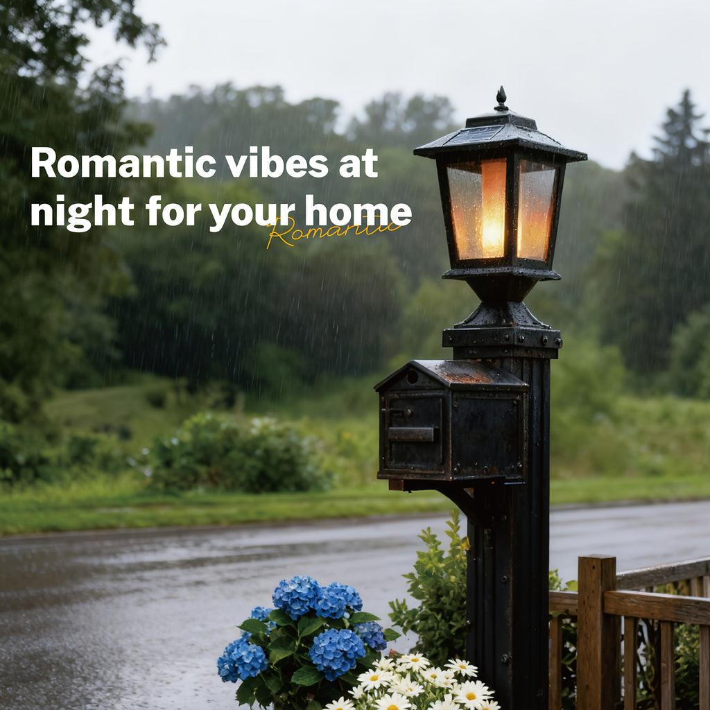 2-Pack Solar Lamp Post, Automatic Dusk to Dawn Waterproof Solar Outdoor Light Cover, Suitable for 4x4 Wood Post, Solar Light with Glass Shade, for Deck Fence Patio Post Decoration, Matte Black