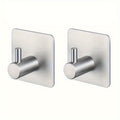 2-Pack Heavy Duty Self-Adhesive Stainless Steel Wall Hooks - Waterproof for Bathroom &amp; Bedroom, Towel &amp; Clothes Hooks, Square Backplate - Easy Install, Strong Adhesive
