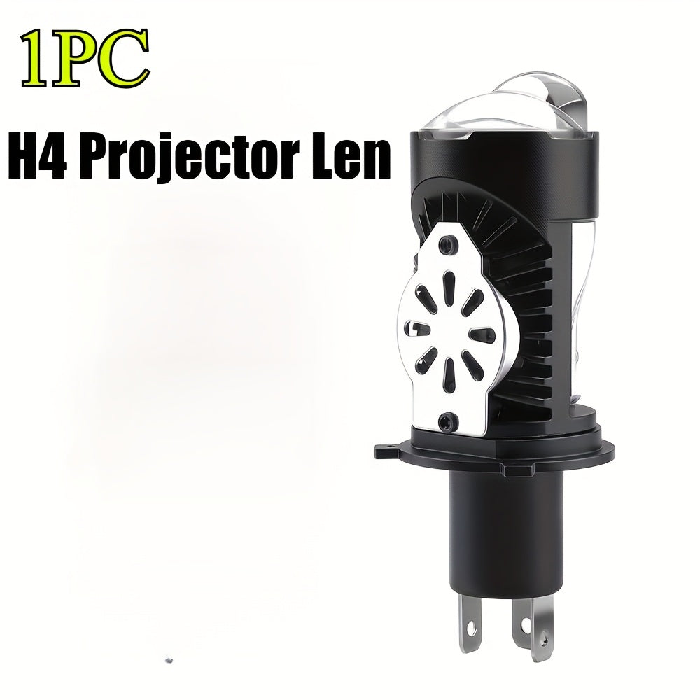120W 40000 Lumens LED Car Motorcycle Headlight Bulb H4 Dual Projector Lens 6000K Brightness 12V/24V Aluminum Cooling Fan Design Easy Installation 1pc/2pcs