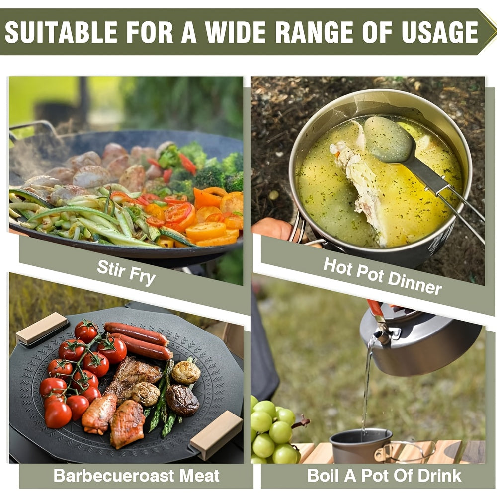 Portable Outdoor Cooking Stove, 21000W Camping Backpacking Stove, Outdoor Slamfire Seven-Star Stove, Includes Fuel Canister Adapter, Trigger, Foldable Windproof Camping Gas Stove