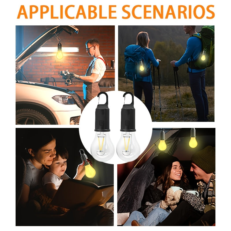 2 Pack Bright Solar Charging LED Commercial Lighting Light, Portable Hook Design Ambient Decorative Warm Light, Night Area Lighting Flashlight, 3 Lighting Modes, Perfect for Parties, Festival Events, Streets, Shopping Malls, Tents