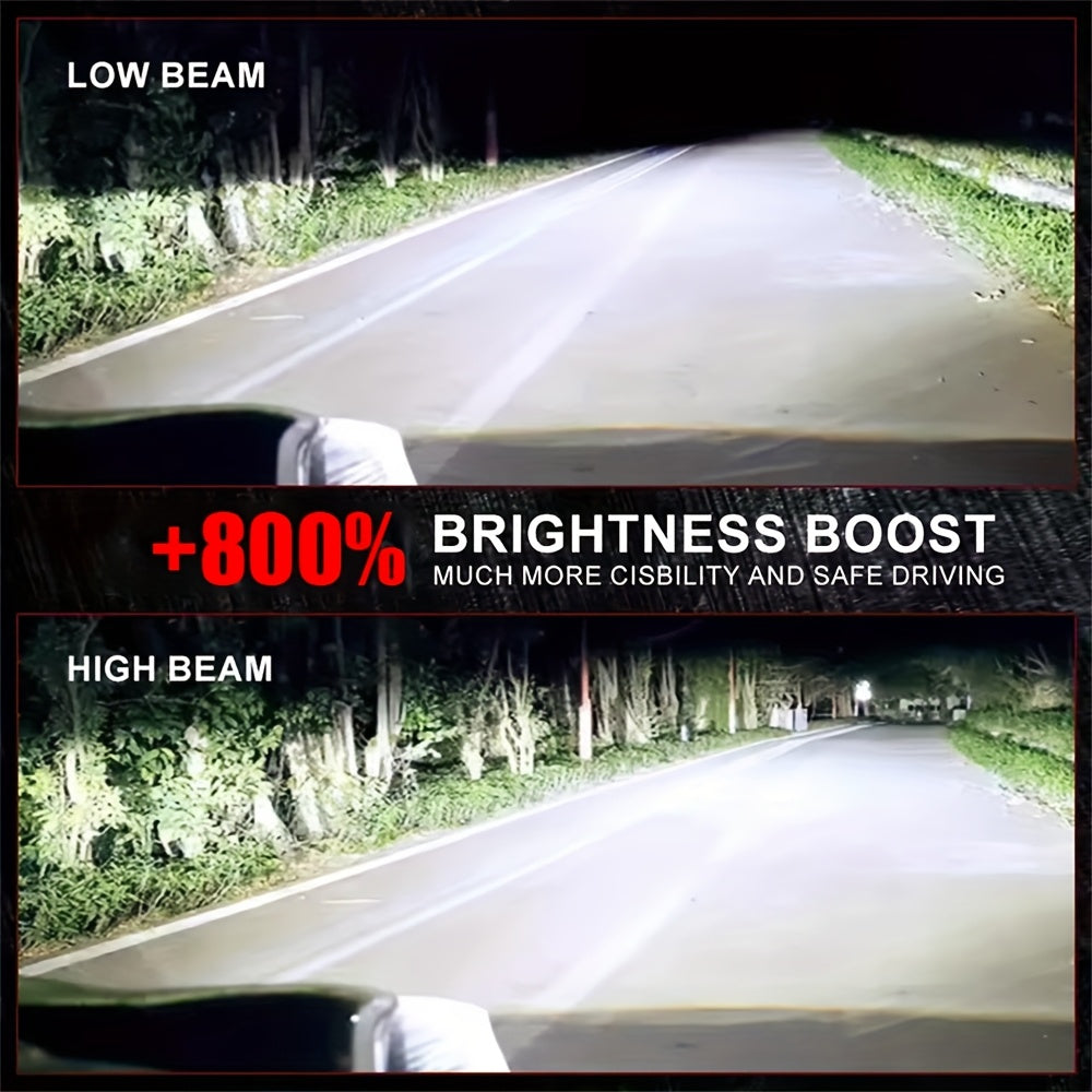 2pcs Super Bright H11 LED Headlight Bulbs H4/9003/HB2-QF003 H7/H18/H1/9006/HB2/H11/9005/H16/H9/9012, 6500K, 800% Brightness, 43000 Lumens, with External Driver Canbus Plug-and-Play