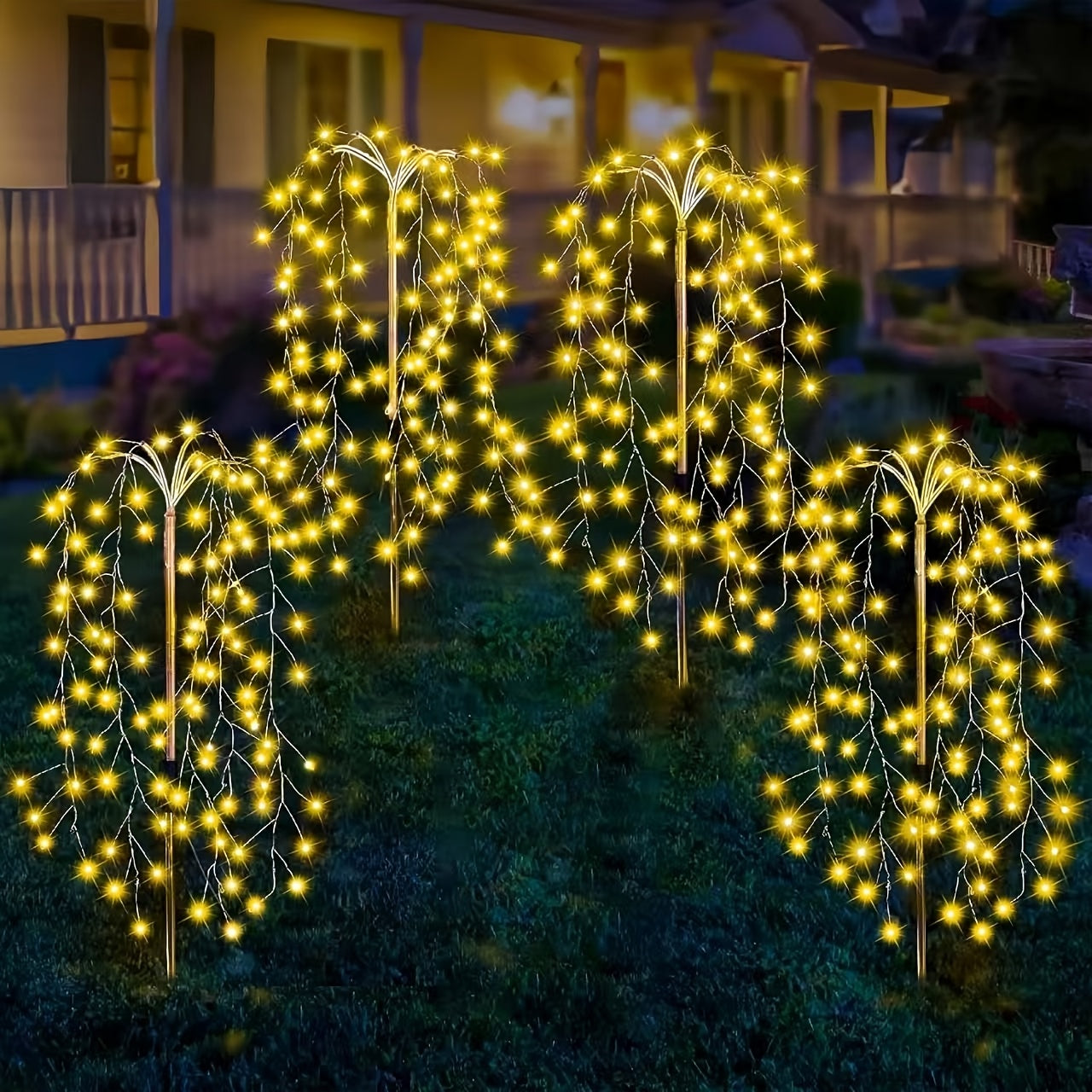 Solar Fireworks Courtyard Light - Copper-Plated Wire String Light with Nickel Battery, Semi-Flush Mount Installation Suitable for Paths, Lawns and Outdoor Picnics, Holiday Atmosphere Lighting | Decorative Stake | Easy-to-Clean Material