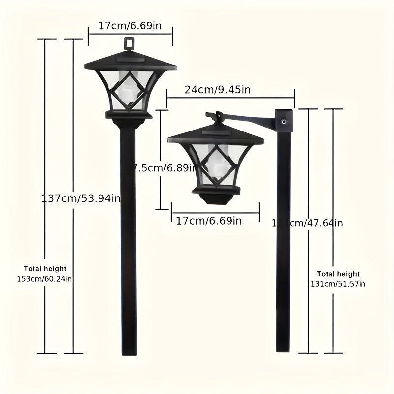 New Flagship Solar LED Street Light Decorative Light, 4-Grid Pattern Hanging Basket Light - Vintage Painted Copper Finish, Warm White Two Color Optional Light - Perfect for Gardens, Courtyards, Pathways and More
