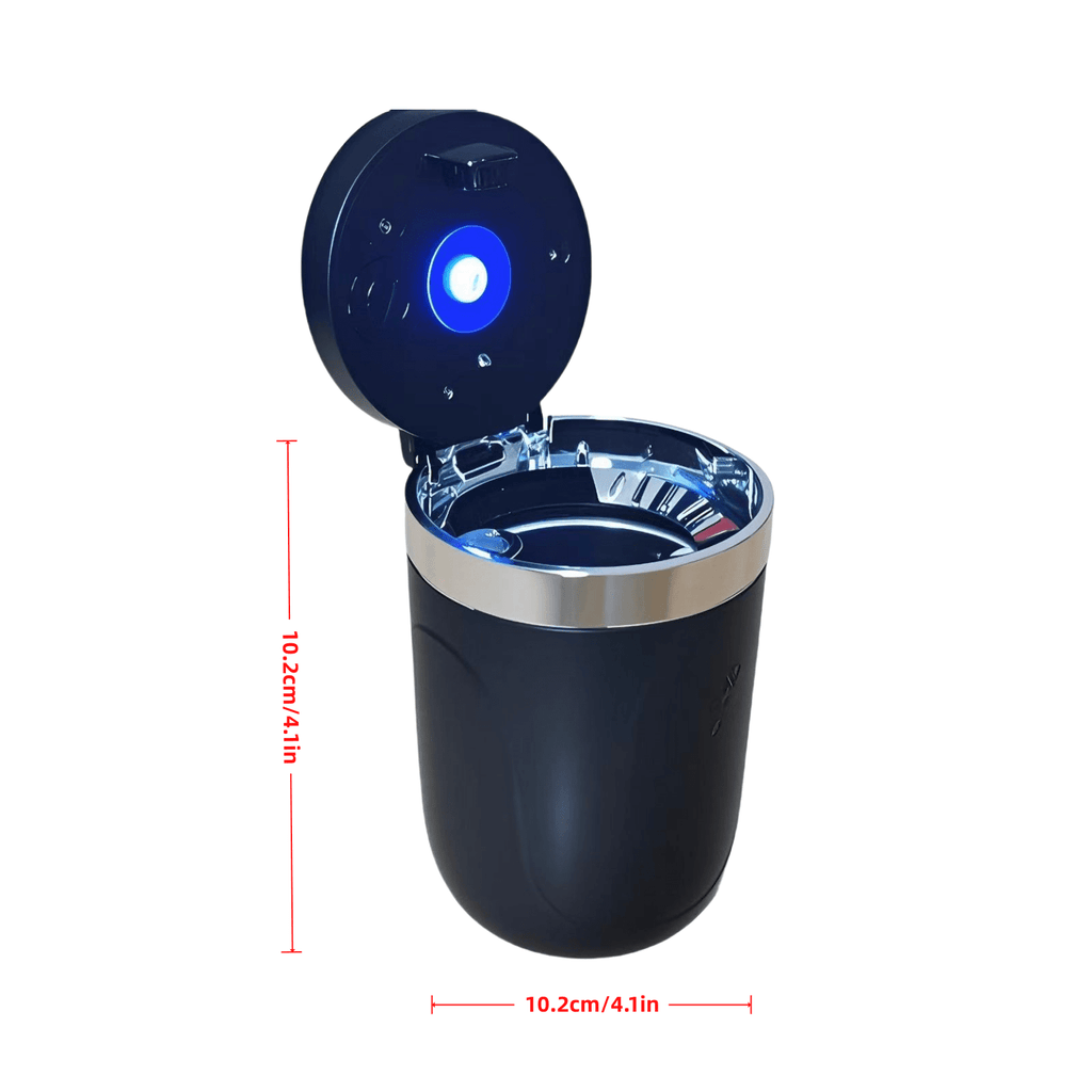 2 Car Ashtrays / 1 Car Ashtray + 1 Brush Automatic Car Ashtray with LED Light, Removable Cleaning Brush, Portable Design, Easy to Install