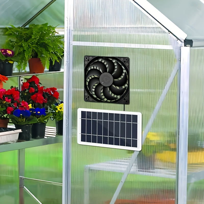 2W Portable Solar Fan, Solar Panel Fan Kit, Solar Powered Dual Fan Ventilation System, Specially Designed for Chicken Coop, Rabbit Hutch, Pet Shed, Greenhouse Air Purification, Tent, RV and Outdoor Workshop, Enhance Air Circulation