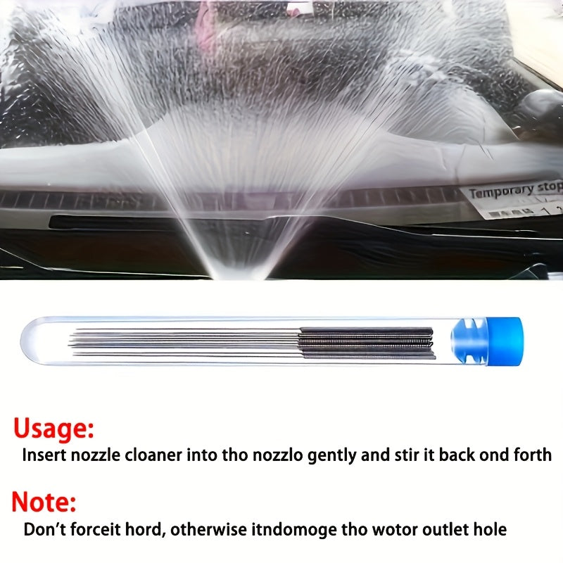 10-Piece Stainless Steel Nozzle Cleaning Tool Kit – For Windshield Wiper Jets, 3D Printer Nozzles, Gas Stove Burners, Shower Heads & Pipe Brushes
