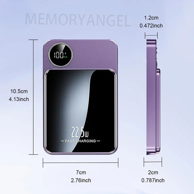 22.5W Fast Charging Support, 5000mAh/10000mAh Large Capacity, Charges Quickly & Boasts Long Battery Life, Easily Meets All-Day Power Needs. Features Magnetic Wireless Charging for Cord-Free Convenience.