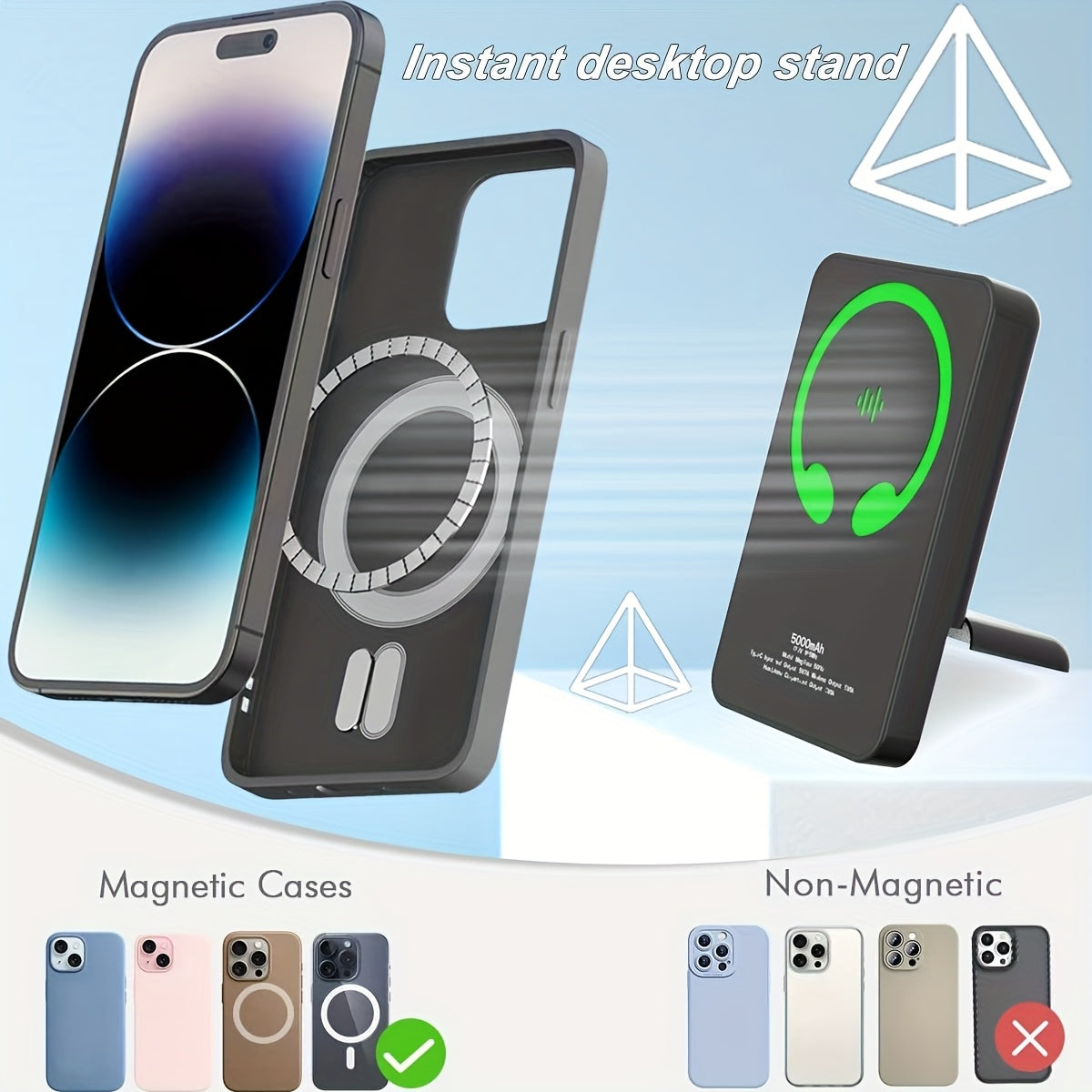 2-In-1 Magnetic Portable Charger And Earbuds: A 5000Mah Wireless Power Bank with Built-In True Wireless Stereo Earphones, Mag-Safe Battery Pack for Iphone 17, 16, 15/14/13/12, Compatible with Galaxy S6-S24 And Android Devices
