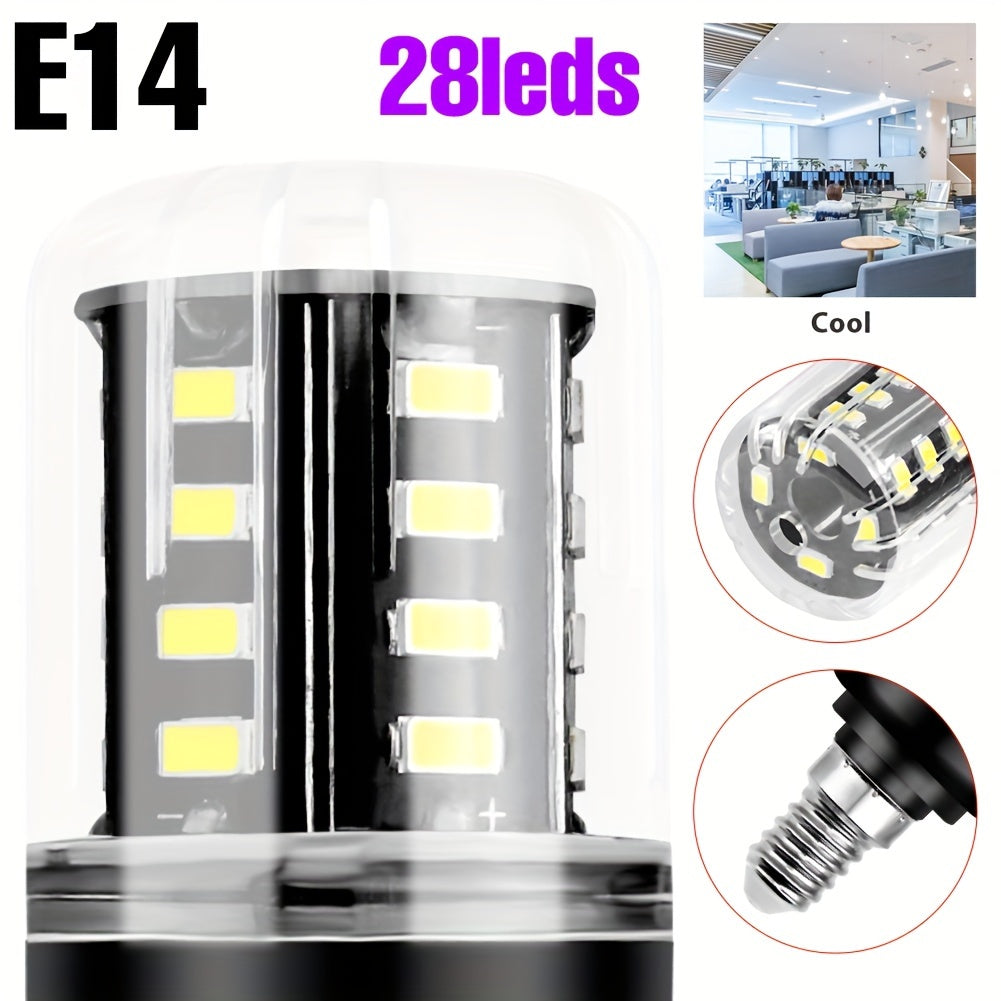 LED corn bulb E14 small screw base spotlight AC85-265V ceiling chandelier built-in bulb E27/E26 universal indoor bright eye-protection flicker-free candle light B22 home use 220V bedroom living room office study downlight 110V bathroom