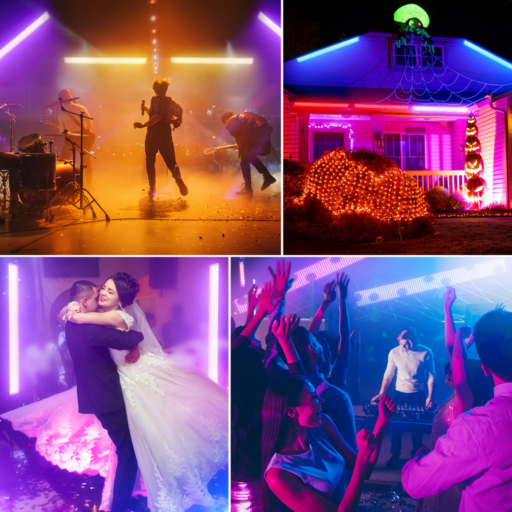 120W 666 LED RGB Wall Washer Light Bar, DJ Party Light Bar Stage Lighting, Supports 3/9/22-Channel DMX Control and Sound-Active Mode, Pixel Strobe Color Changing Light, Wall Washer Light for Church, Club, Live Performance, Wedding