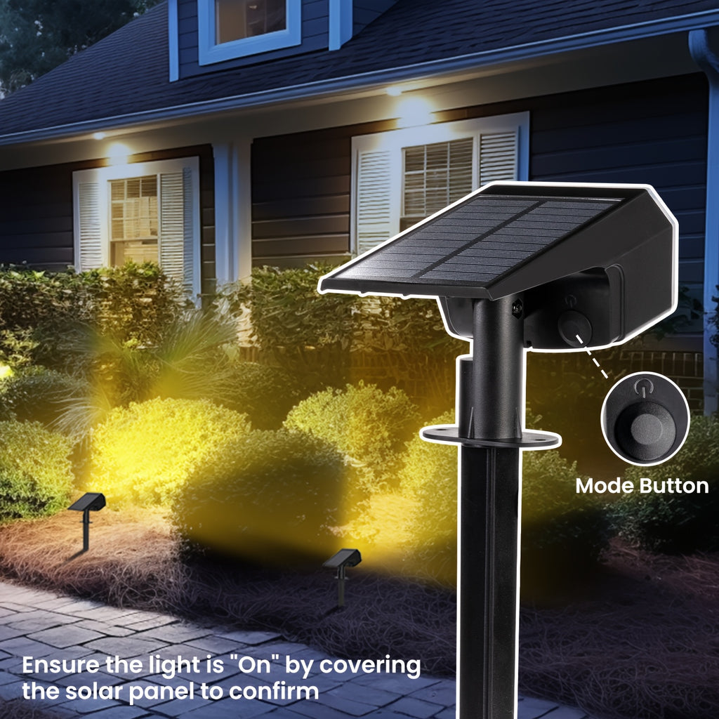 12/2-Piece Solar Outdoor Light Garden IP65 Waterproof 3 Lighting Modes Solar Spotlight Christmas Decoration Outdoor Accent Light Landscape Solar Light Outdoor Courtyard Landscape Lighting Suitable for Garden, Courtyard, Camping