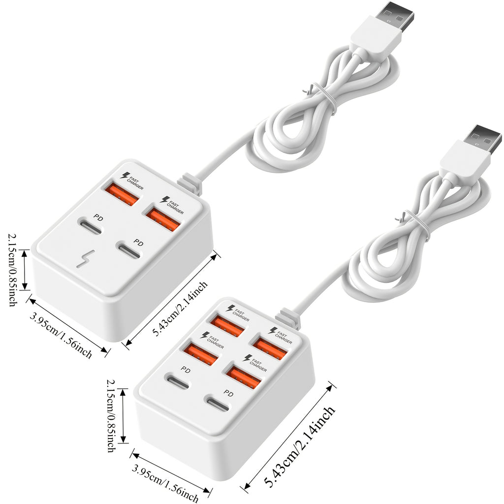 1pc of a 4/6 Port High-Speed USB Charging Station, a Multi-Device Fast Charging Hub Compatible with Laptops, Tablets, And Phones, a Power Conversion Partner for Rvs, a Desktop Wall-Mounted Charger, And a Smart Dual-Socket Distribution