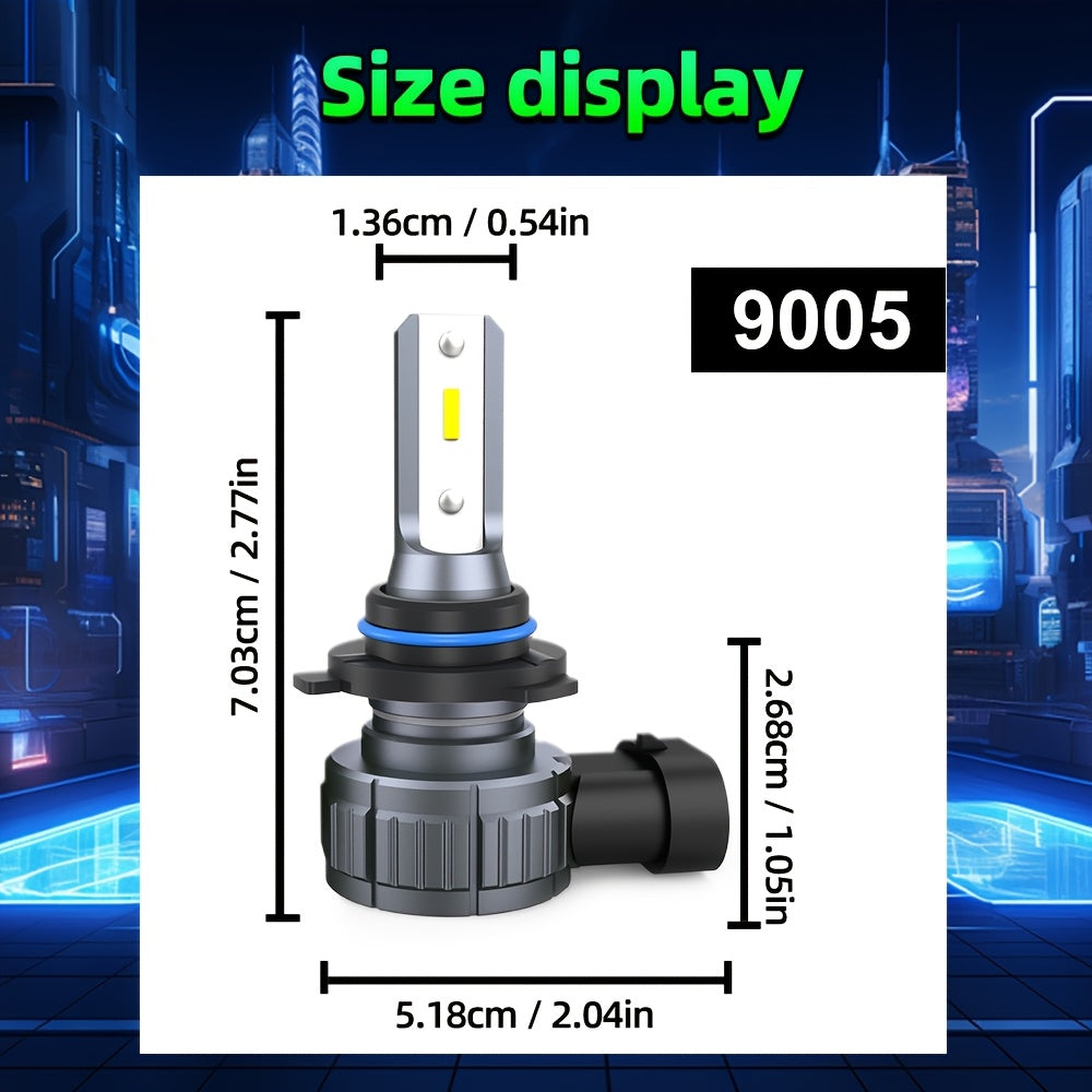 9005/HB3 H11 LED Headlight 4-Piece Set, Cool White 6500K, for 2010-2017 Toyota Prius, 600% Brightness Increase, High/Low Beam Both Easy to Install, Compact 1:1 Size, 3570 CSP Chip, No Battery Included