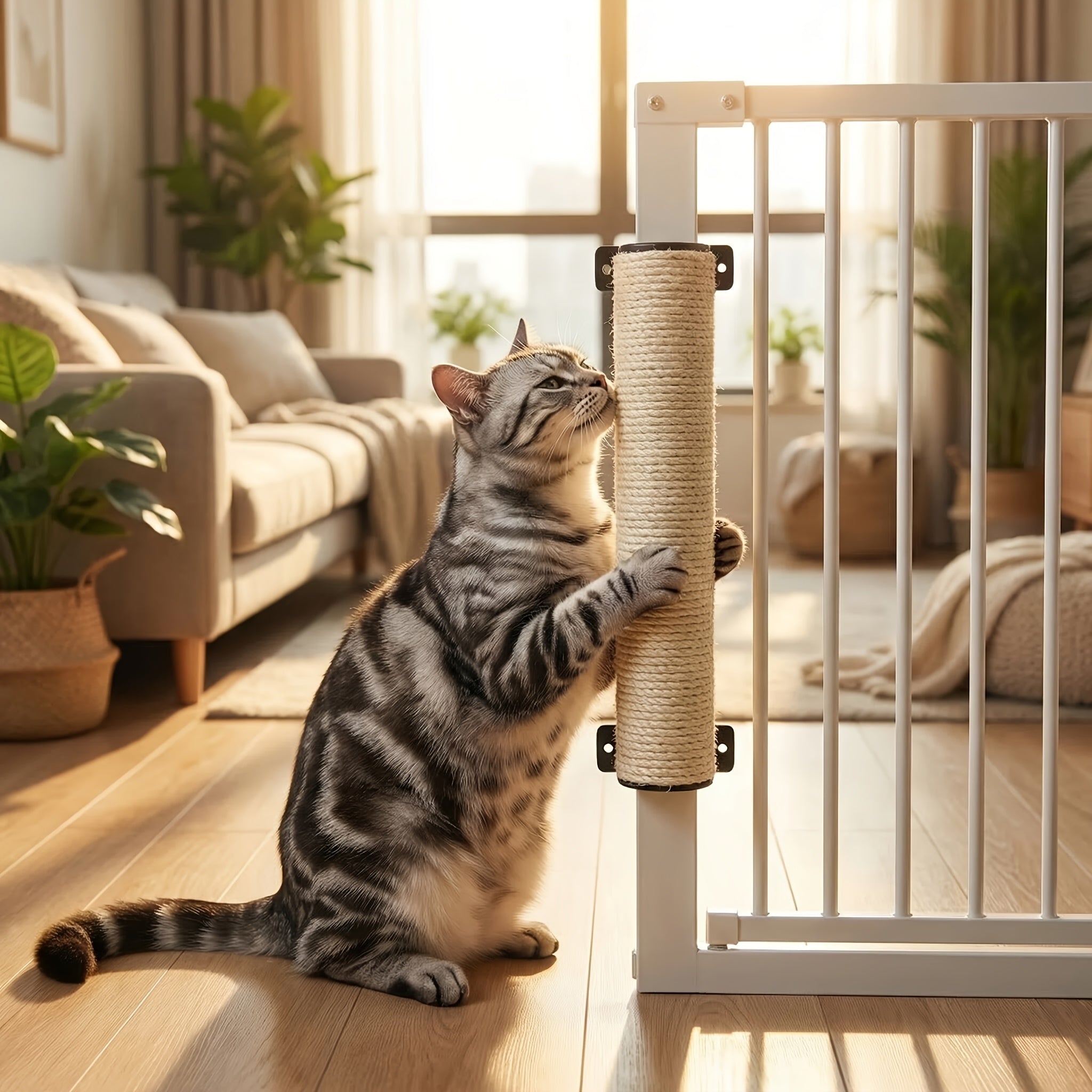 剑麻猫抓柱，适用于猫笼，耐用猫抓塔，室内猫树及幼猫玩具