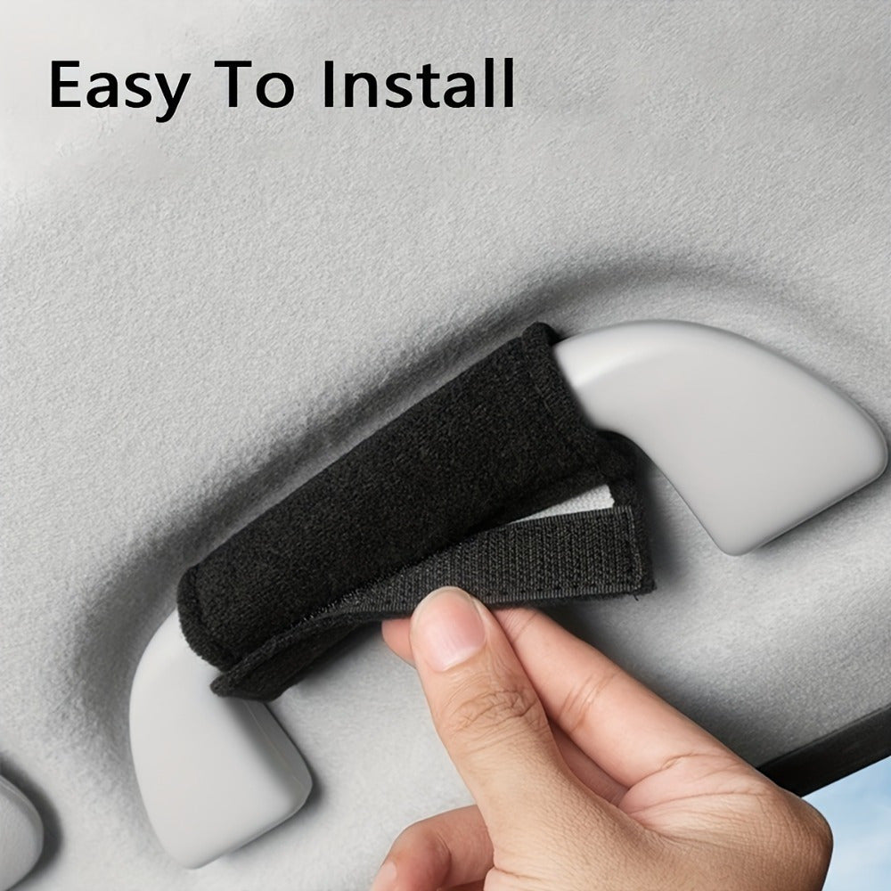 4-Piece Set Woven Pattern Door Handle Cover, Anti-Slip Protective Grip Sleeve, Universal Car Interior Accessory, Auto Part, Door Handle Glove, Stylish Interior Upgrade, Woven Design, Durable Woven Material, Soft Protective Cover