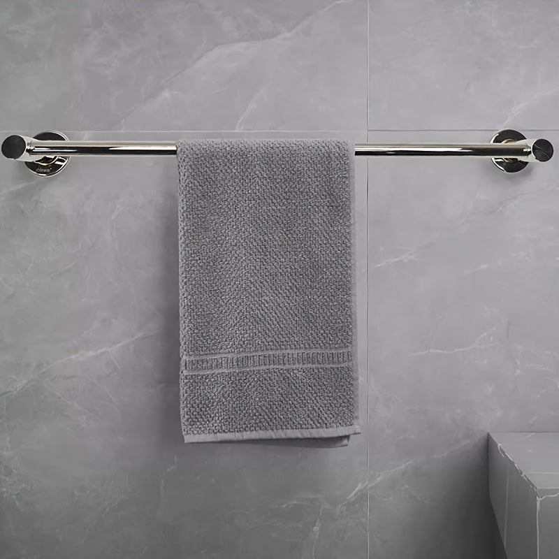 1pc Bath Towel Rack - 304 Stainless Steel Towel Bar, Wall Mount Single Rod, 60cm/24inch Length, Clothes Drying Rack, Thickened Material, Available in Polished & Painted Finishes