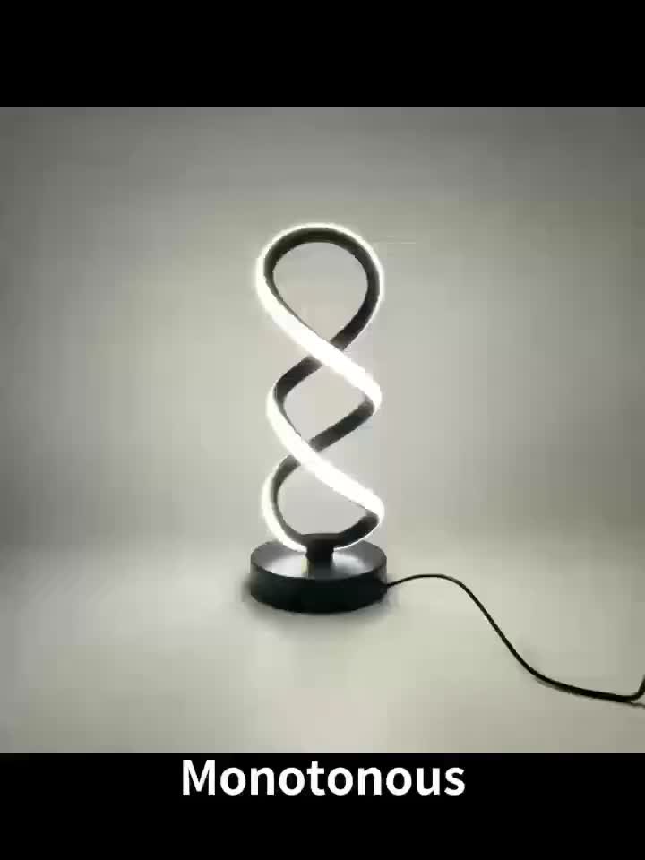 Classic retro spiral table lamp set (4/2/1-pack), three-color dimmable, USB powered, durable metal material, multi-room decorative light, suitable for bedroom, living room, study, hotel, office bedside lamp