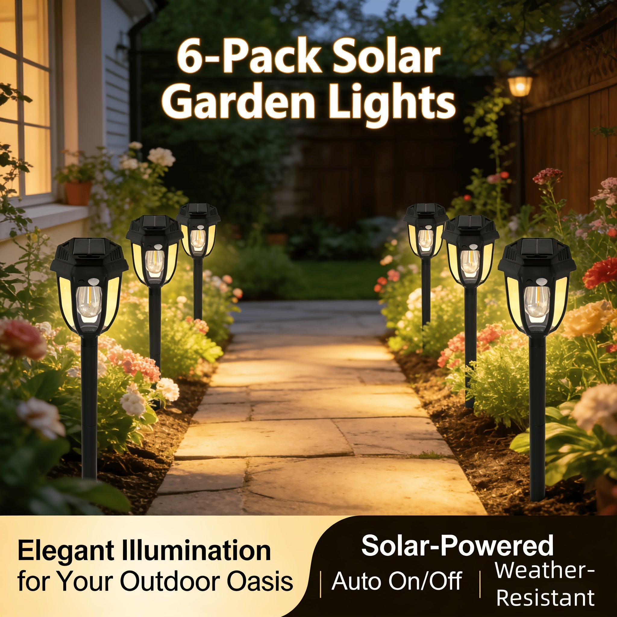 [4/3-Piece] Solar Outdoor Light Waterproof Warm Light IP44 Pathway Light 10-Hour Long-Lasting LED Landscape Light Courtyard Light Solar Street Light Path Light Suitable for Sidewalk, Path