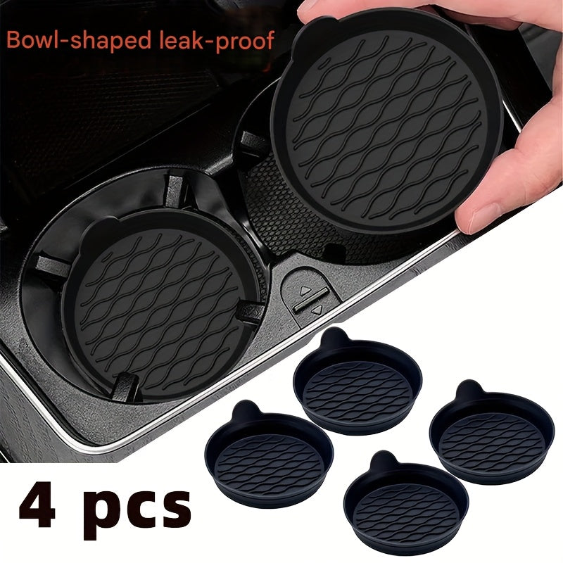 Silicone Car Cup Holder Coaster – Waterproof Anti-Slip Pad, Universal Round Car Storage Tray Liner, Center Console Drink Mat