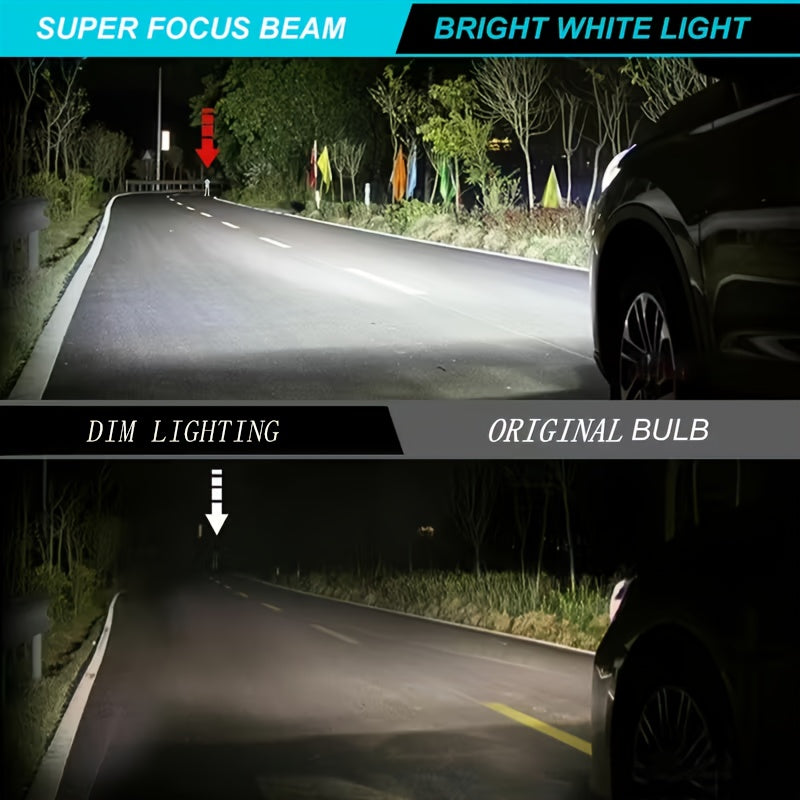 2个 H4 LED 大灯灯泡，超亮 1:1 迷你尺寸汽车灯，随插即用，无需适配器，高功率 6000K 白色 CANBUS H4 霧灯灯泡，适用于大多数汽车、卡车和 SUV，无需电池