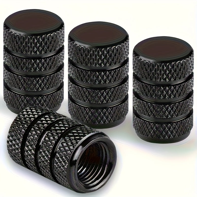 pcs Aluminum Tire Valve Caps - Corrosion Resistant, Durable, Windproof, Universal Fit for Cars, Trucks, Motorcycles, SUVs, Bicycles - Easy No-Tool Installation, Vehicle Maintenance, Stylish Metal Finish, High-Quality Construction