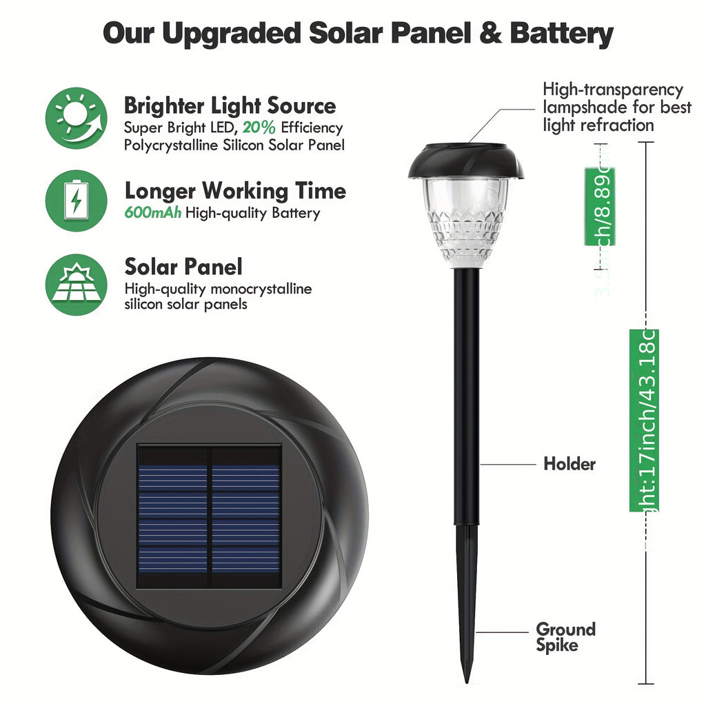 10-Piece Courtyard and Garden Solar Path Light - Ultra-Bright White LED, Dusk/Dawn Automatic On/Off, Mandala Pattern Ground Lighting, Easy Wireless Installation, Enhance Atmosphere of Lawn, Path and Outdoor Spaces