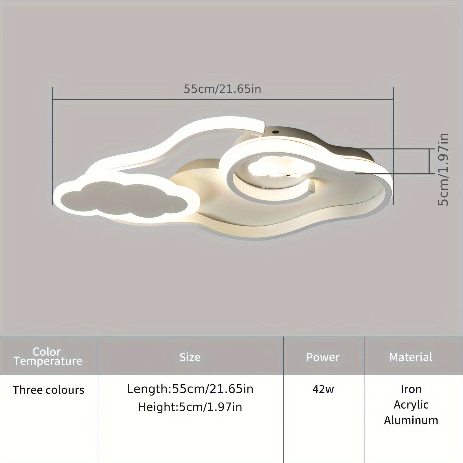 Enncll dimmable cloud ceiling light, modern LED ceiling light with remote control, flush mount acrylic light, suitable for bedroom, living room and other spaces, white, home decorative lighting, bedroom lighting, minimalist lighting