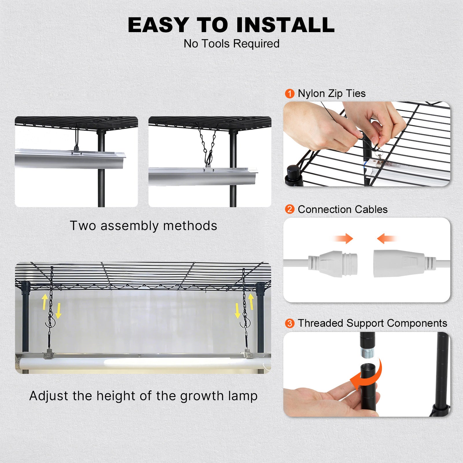 VEVOR Plant Stand with Grow Light, 6-Tier 180cm 120cm / 180cm 90cm 59.1"/70.9" Indoor Plant Grow Rack
