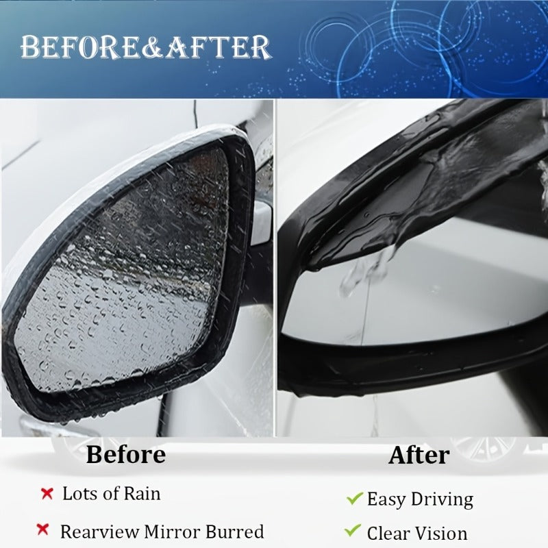 2pcs Car Side Mirror Rain Visor – Thickened Carbon Fiber Texture Rain Cover, Waterproof & Anti-Fog for Enhanced Clear Vision, Reinforced Edges for Durable Mirror Protection. Ideal for Rainy & Night Driving. Universal Fit Auto Modification Accessory