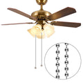 Beaded Pull Chain Extension with Connectors, 20 Ft Beaded Roller Chain & 30 Connectors, for Ceiling Fan Light (3.2mm, Silver)