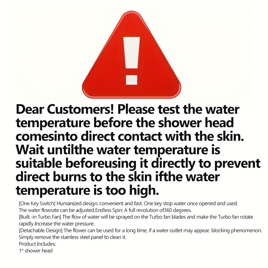 1pc High Pressure Filtered Shower Head - 3-Speed Adjustable Super Powerful Booster for Home Shower, Adjustable Angle Shower Head, Bathroom Accessory