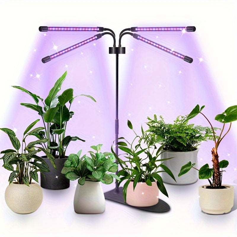 1-Pack Full Spectrum LED Plant Grow Light, 3/9/12H Timing Setting, Red Blue White 3 Light Modes, Adjustable Brightness 20%-100%, Sun Supplement Lamp for Indoor Small Plants & Mini Bonsai, Adapter Not Included