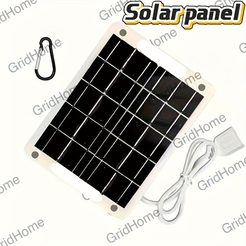 必備太陽能充電小工具，包含具備 USB 連接的太陽能板、彈性光伏板和充電器，非常適合家庭露營、戶外活動和旅行，非常適合用於供應像手機、手電筒等設備的電力。
