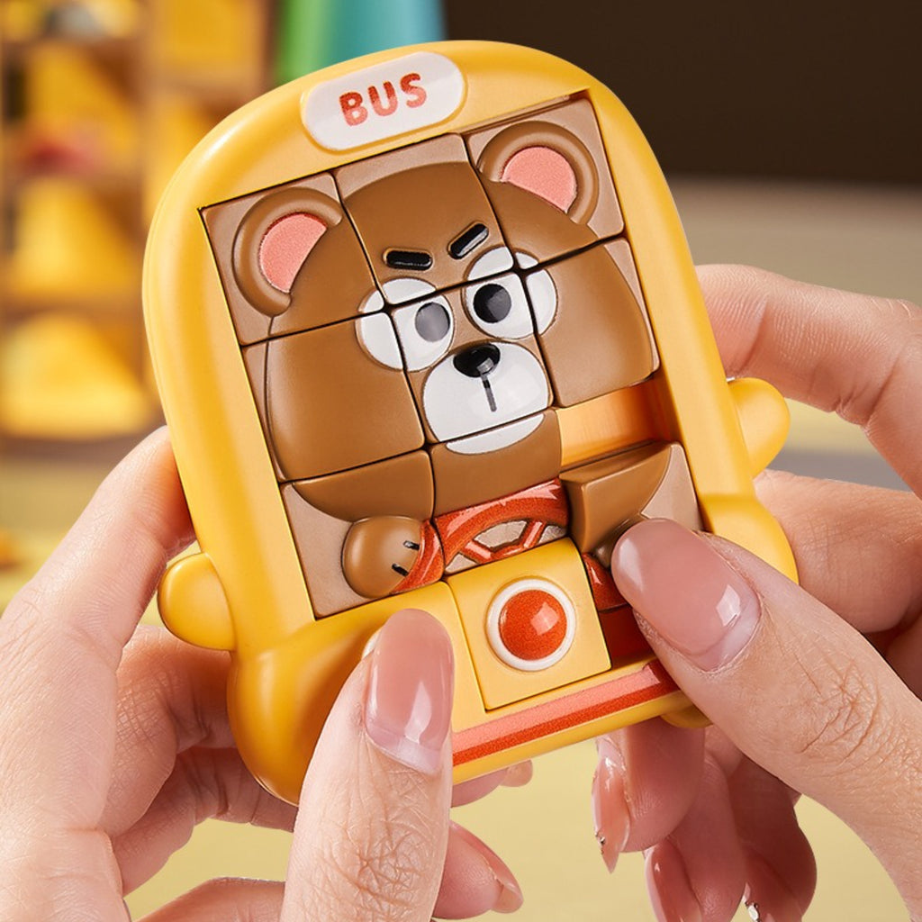 1个3D滑动卡通动物拼图 9格3D立体拼图 儿童益智玩具 返校季节 万圣节 圣诞节 生日礼物